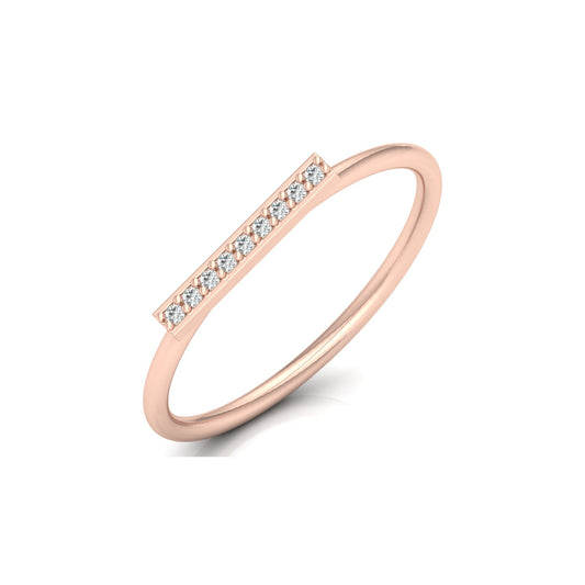 Minimalist Round Diamond Stackable Band Ring Elegant Gift for Women's In 18K Solid Gold