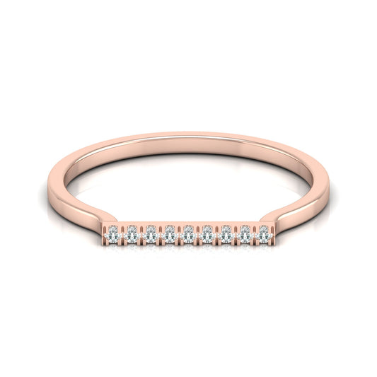 Minimalist Round Diamond Wedding Band Ring Perfect Jewelry For Women In 14 K Solid Gold - HIGHCARAT DIAMONDS
