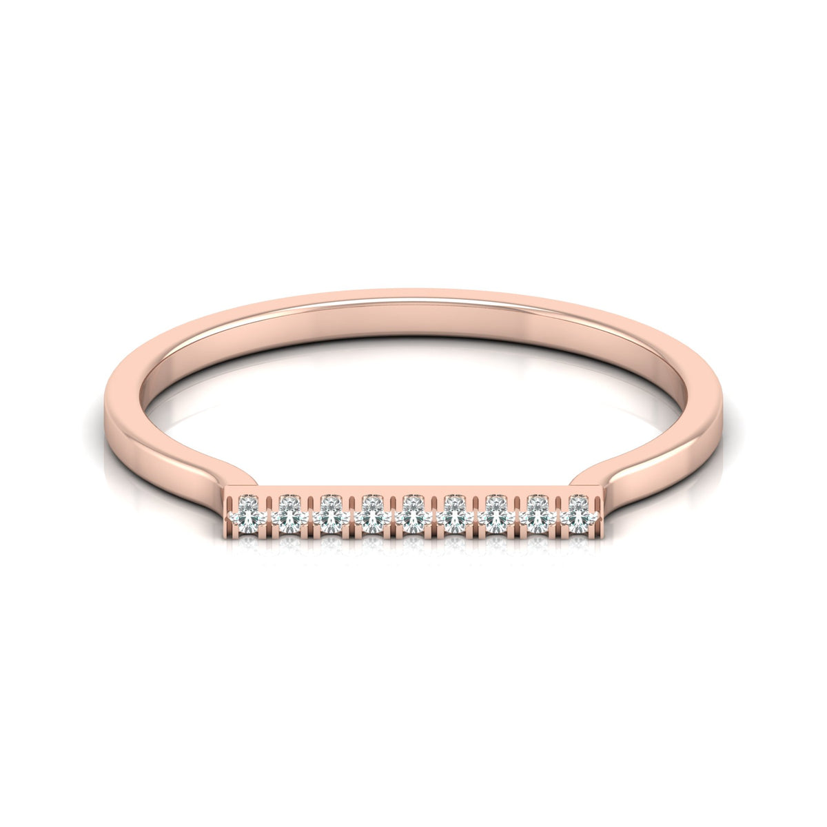 Minimalist Round Diamond Wedding Band Ring Perfect Jewelry For Women In 14 K Solid Gold - HIGHCARAT DIAMONDS