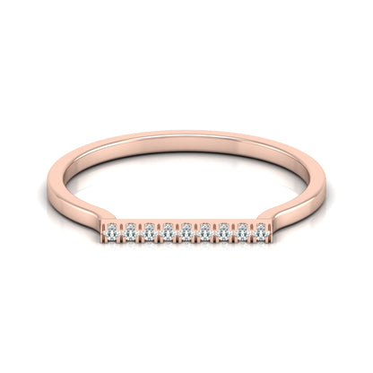 Minimalist Round Diamond Wedding Band Ring Perfect Jewelry For Women In 14 K Solid Gold - HIGHCARAT DIAMONDS