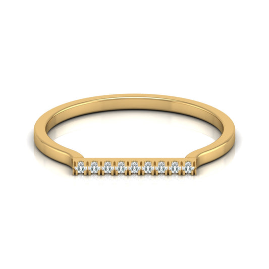 Minimalist Round Diamond Wedding Band Ring Perfect Jewelry For Women In 14 K Solid Gold - HIGHCARAT DIAMONDS