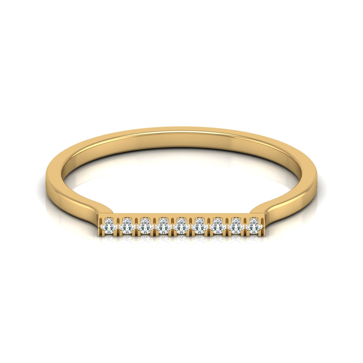 Minimalist Round Diamond Wedding Band Ring Perfect Jewelry For Women In 14 K Solid Gold - HIGHCARAT DIAMONDS