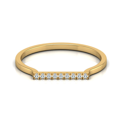 Minimalist Round Diamond Wedding Band Ring Perfect Jewelry For Women In 14 K Solid Gold - HIGHCARAT DIAMONDS