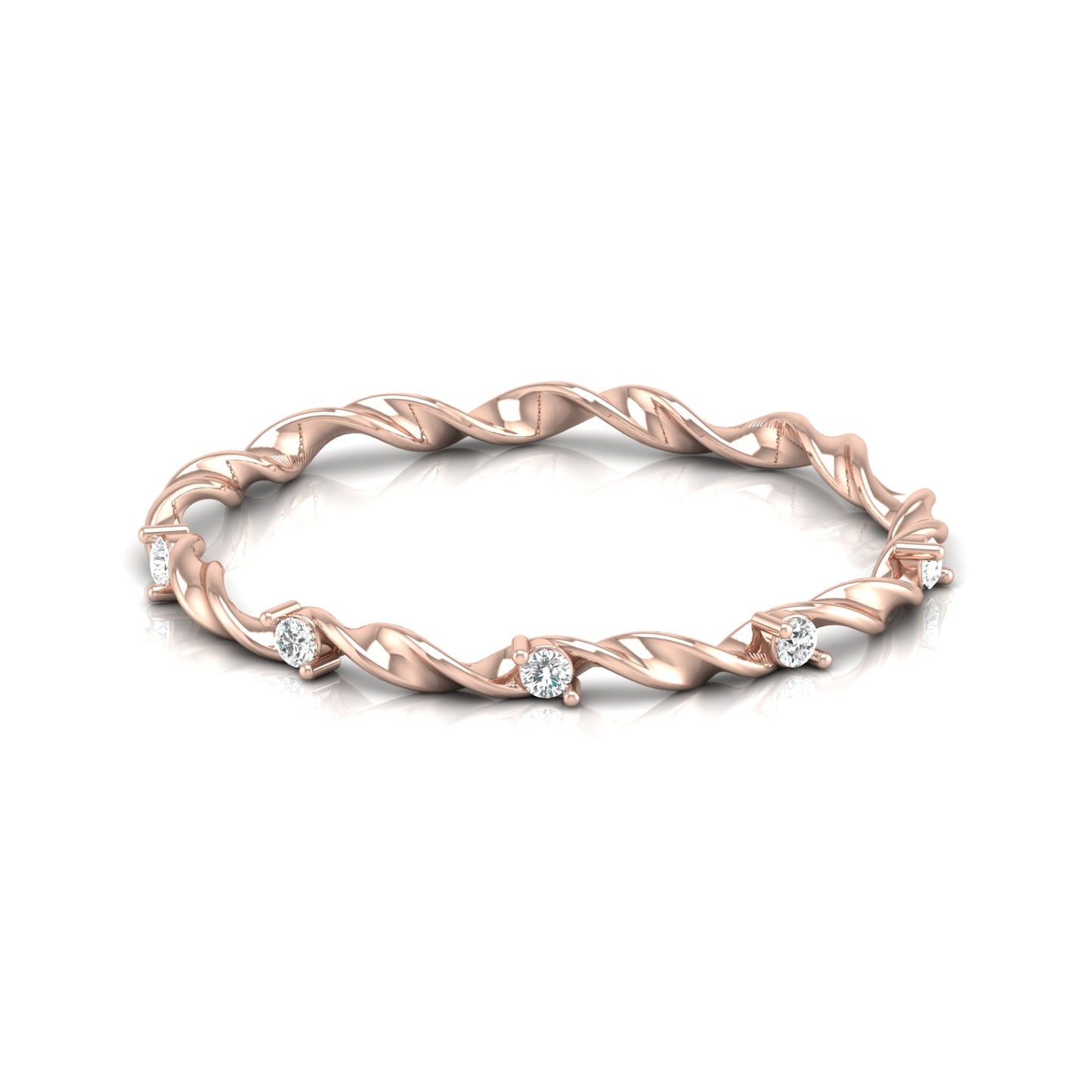 Minimalist Round Lab Or Natural Diamond Band Ring In 14 KT Solid Gold Ecofriendly gift For Women's - HIGHCARAT DIAMONDS