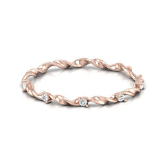 Minimalist Round Lab Or Natural Diamond Band Ring In 14 KT Solid Gold Ecofriendly gift For Women's - HIGHCARAT DIAMONDS