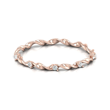 Minimalist Round Lab Or Natural Diamond Band Ring In 14 KT Solid Gold Ecofriendly gift For Women's - HIGHCARAT DIAMONDS