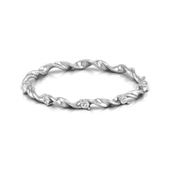 Minimalist Round Lab Or Natural Diamond Band Ring In 14 KT Solid Gold Ecofriendly gift For Women's - HIGHCARAT DIAMONDS
