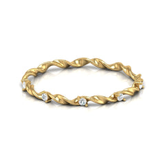 Minimalist Round Lab Or Natural Diamond Band Ring In 14 KT Solid Gold Ecofriendly gift For Women's - HIGHCARAT DIAMONDS