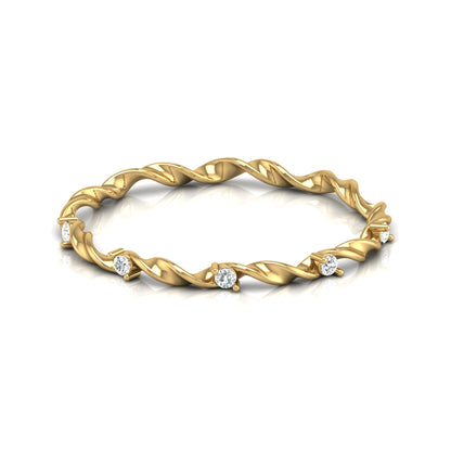 Minimalist Round Lab Or Natural Diamond Band Ring In 14 KT Solid Gold Ecofriendly gift For Women's - HIGHCARAT DIAMONDS
