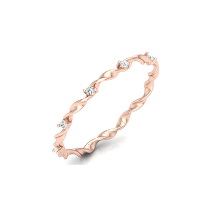 Minimalist Round Lab Or Natural Diamond Band Ring In 14 KT Solid Gold Ecofriendly gift For Women's - HIGHCARAT DIAMONDS