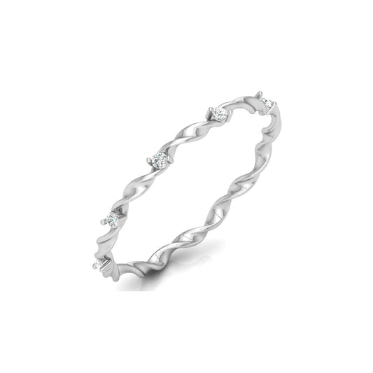 Minimalist Round Lab Or Natural Diamond Band Ring In 14 KT Solid Gold Ecofriendly gift For Women's - HIGHCARAT DIAMONDS