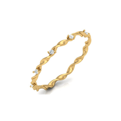 Minimalist Round Lab Or Natural Diamond Band Ring In 14 KT Solid Gold Ecofriendly gift For Women's - HIGHCARAT DIAMONDS