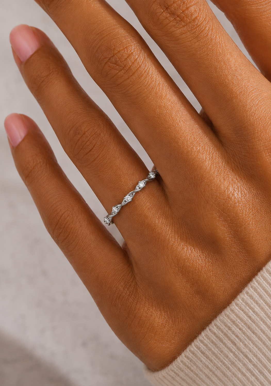 Minimalist Round Lab Or Natural Diamond Band Ring In 14 KT Solid Gold Ecofriendly gift For Women's - HIGHCARAT DIAMONDS