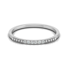 Minimalist Round Shaped Diamond Wedding Band Ring In 18K Solid Gold For Women's - HIGHCARAT DIAMONDS