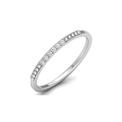 Minimalist Round Shaped Diamond Wedding Band Ring In 18K Solid Gold For Women's - HIGHCARAT DIAMONDS