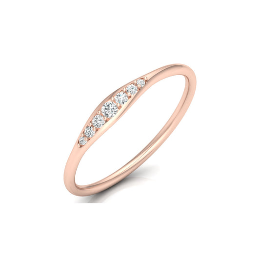 Minimalist Round VVS Clarity Diamond Stackable Wedding Band Ring Gift for Wife In 14KT Gold - HIGHCARAT DIAMONDS