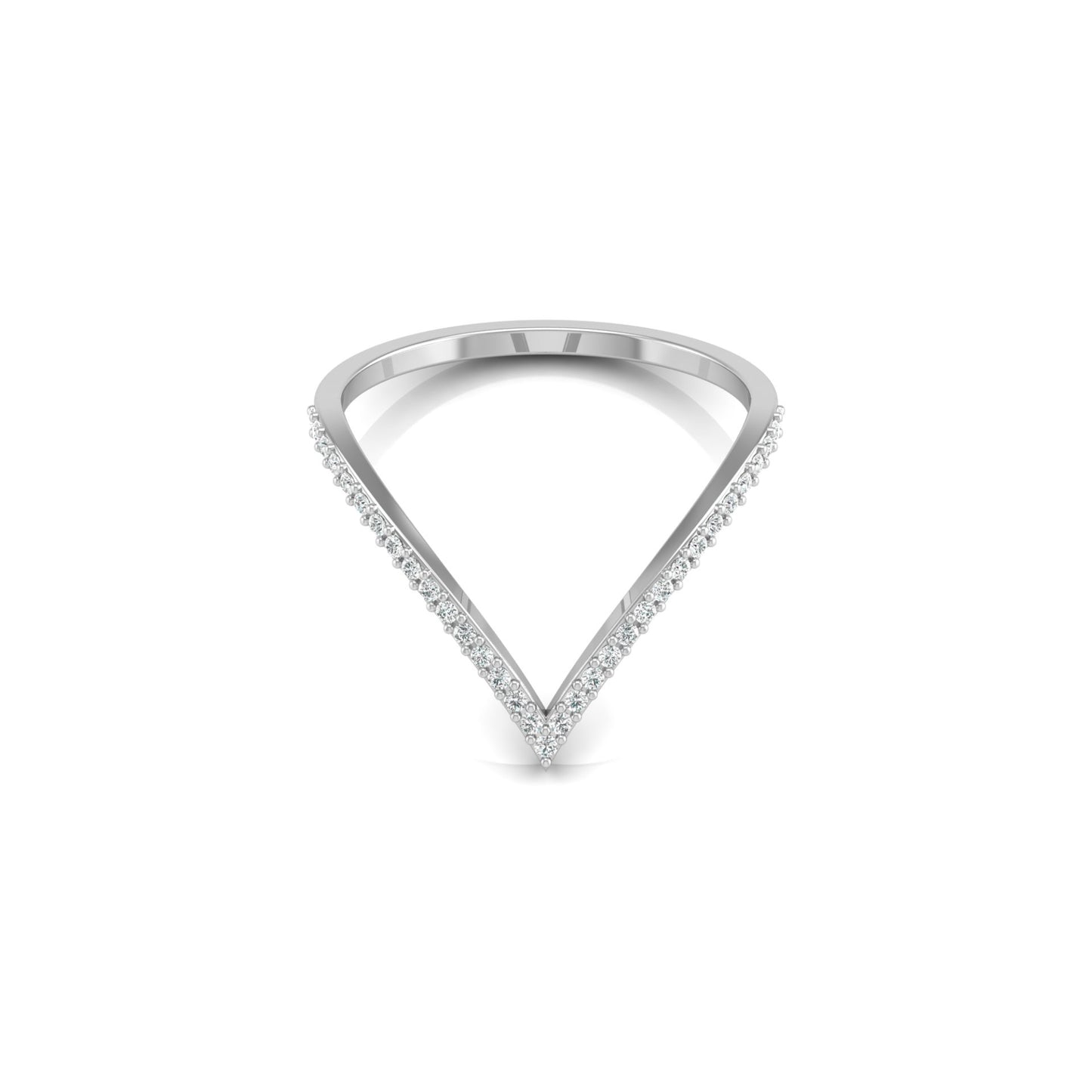 Minimalist V-Shaped Round Diamond Bridal Band Ring For Her In 18K  Gold Lab-Grown or Natural - HIGHCARAT DIAMONDS