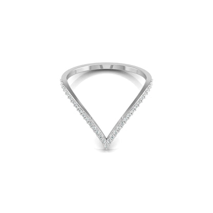 Minimalist V-Shaped Round Diamond Bridal Band Ring For Her In 18K  Gold Lab-Grown or Natural - HIGHCARAT DIAMONDS