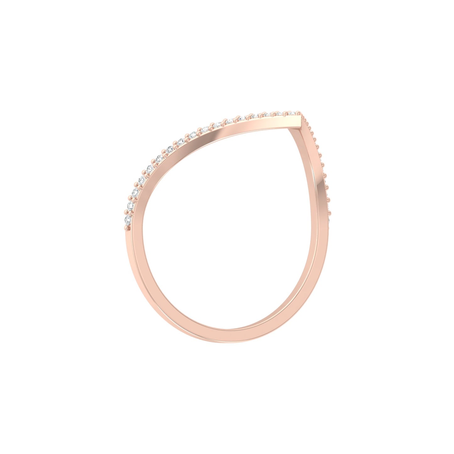 Minimalist V-Shaped Round Diamond Bridal Band Ring For Her In 18K  Gold Lab-Grown or Natural - HIGHCARAT DIAMONDS