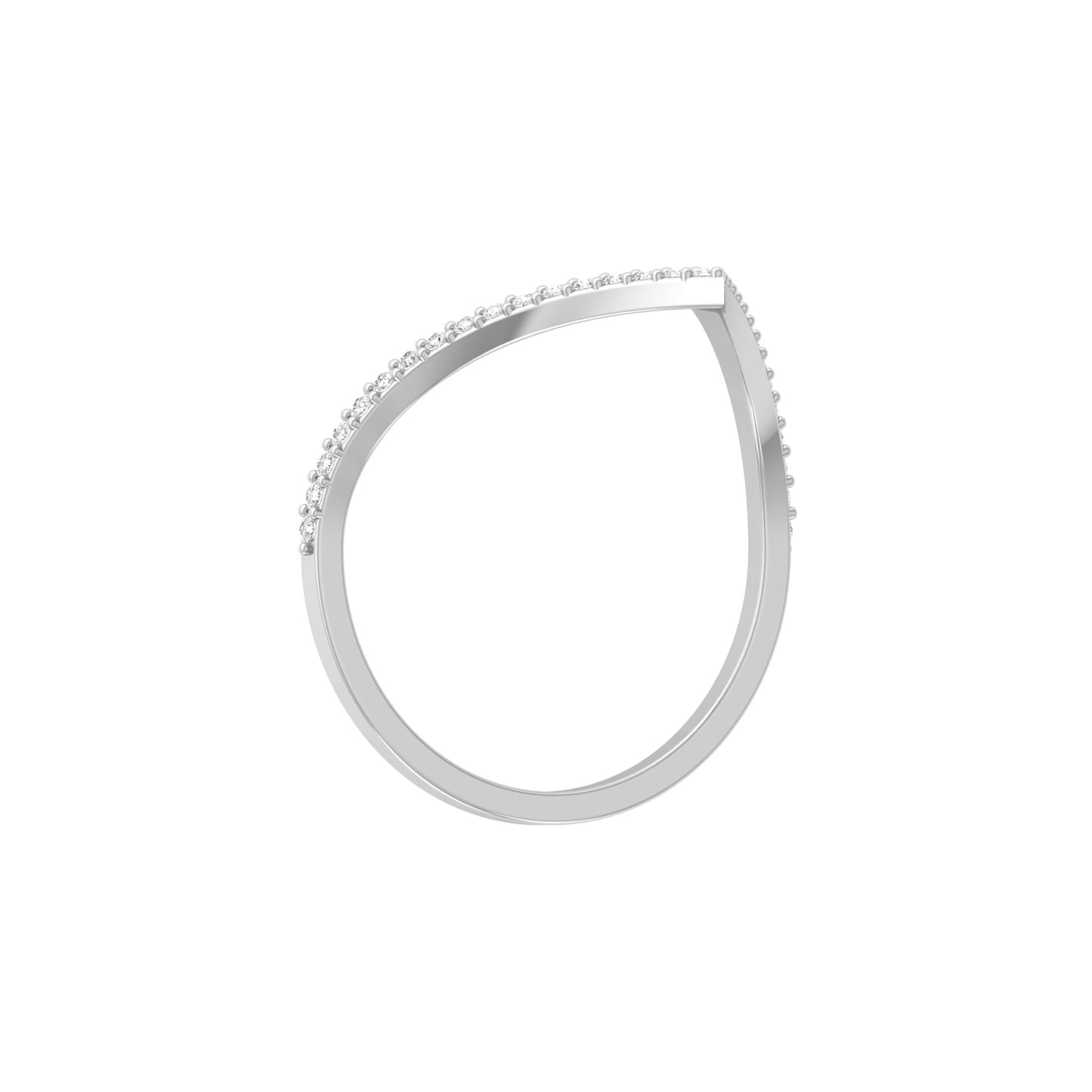 Minimalist V-Shaped Round Diamond Bridal Band Ring For Her In 18K  Gold Lab-Grown or Natural - HIGHCARAT DIAMONDS