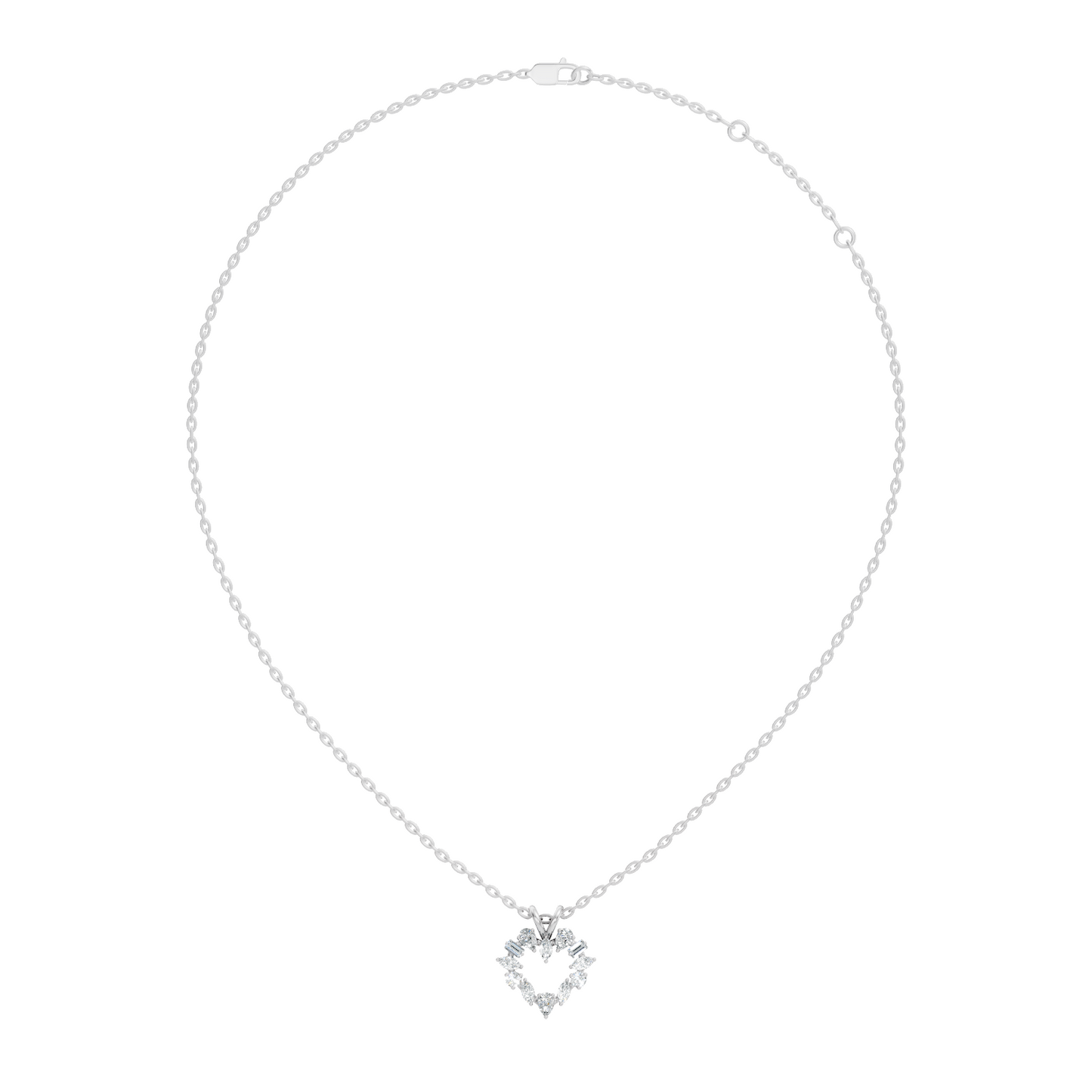 Princess Cut Diamond Necklace Pendant In 14K Solid Gold Anniversary Gift - HIGHCARAT DIAMONDS