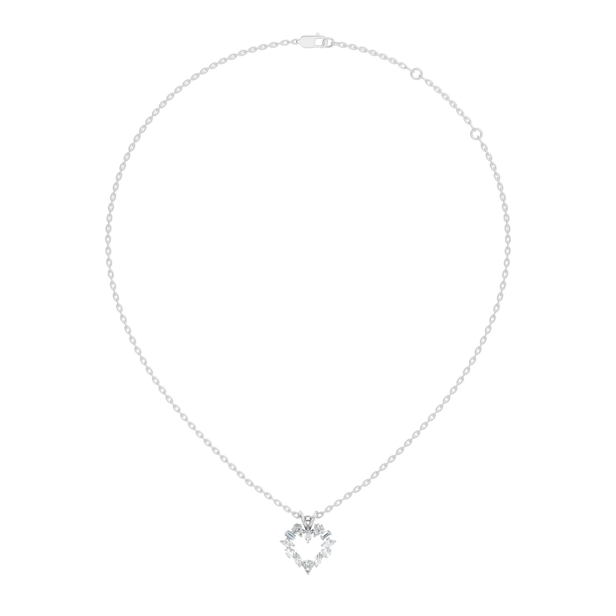Princess Cut Diamond Necklace Pendant In 14K Solid Gold Anniversary Gift - HIGHCARAT DIAMONDS