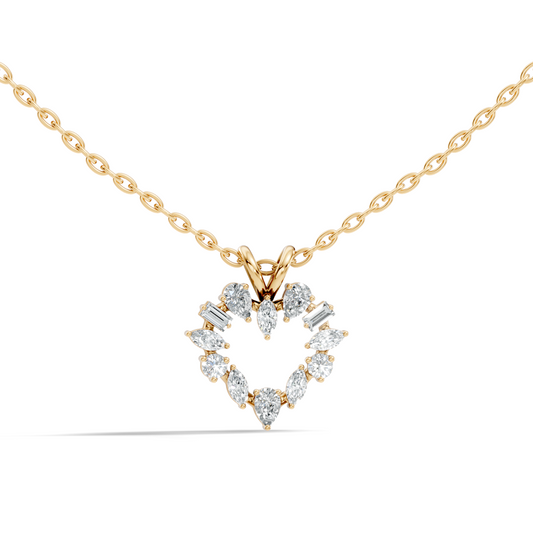 Princess Cut Diamond Necklace Pendant In 14K Solid Gold Anniversary Gift - HIGHCARAT DIAMONDS