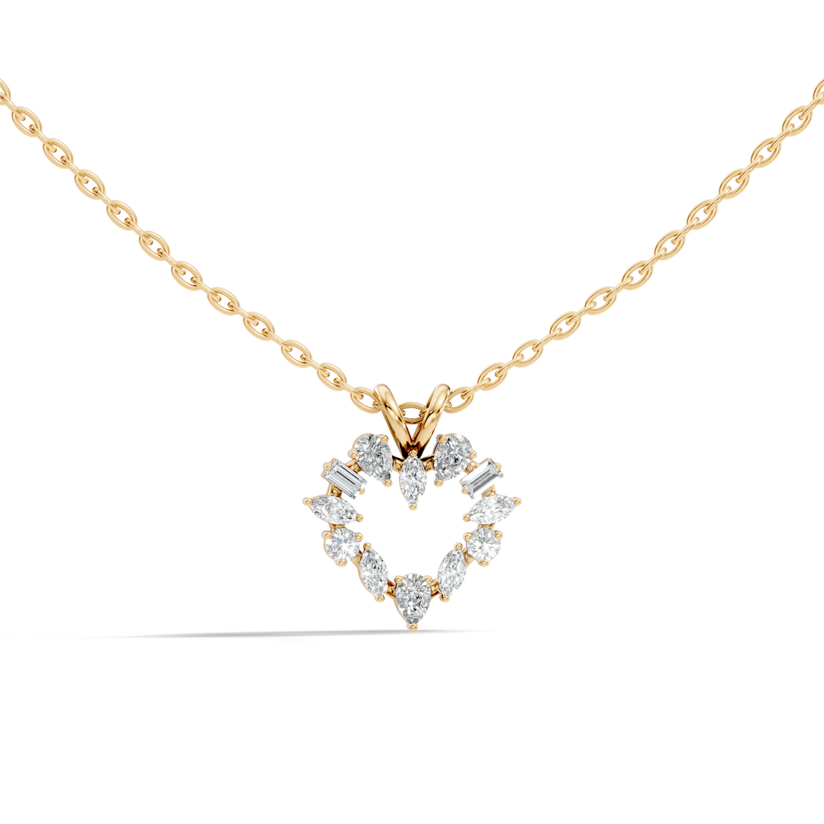 Princess Cut Diamond Necklace Pendant In 14K Solid Gold Anniversary Gift - HIGHCARAT DIAMONDS