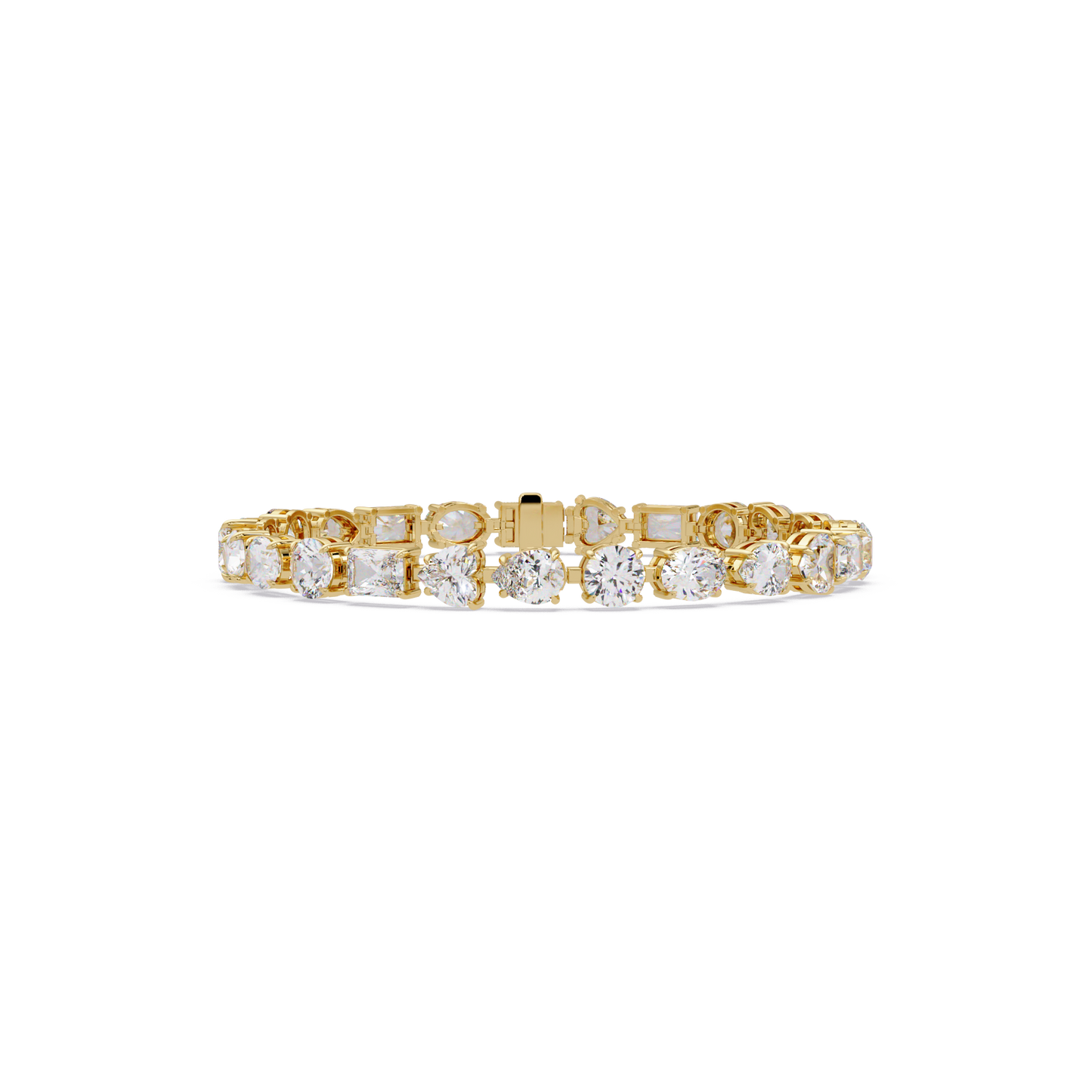 Mixed Shape Lab Grown Diamond Link Tennis Bracelet - HIGHCARAT DIAMONDS