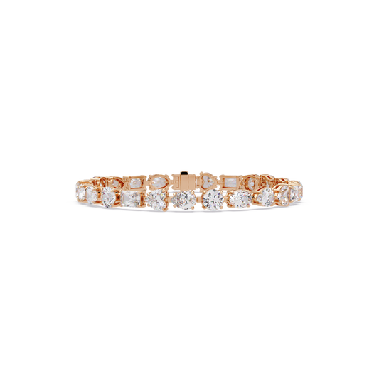 Mixed Shape Lab Grown Diamond Link Tennis Bracelet - HIGHCARAT DIAMONDS