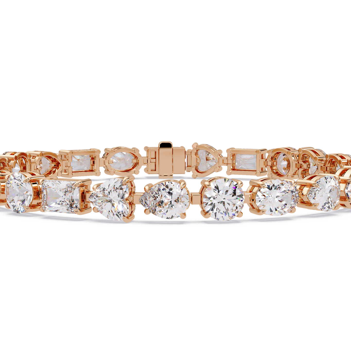 Mixed Shape Lab Grown Diamond Link Tennis Bracelet - HIGHCARAT DIAMONDS