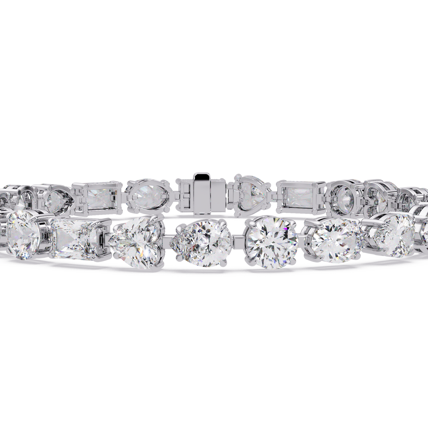 Mixed Shape Lab Grown Diamond Link Tennis Bracelet - HIGHCARAT DIAMONDS