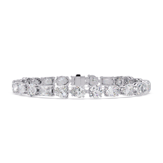 Mixed Shape Lab Grown Diamond Link Tennis Bracelet - HIGHCARAT DIAMONDS