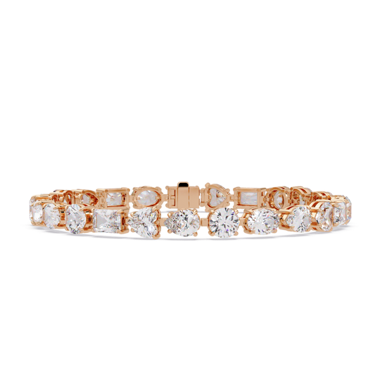 Mixed Shape Lab Grown Diamond Link Tennis Bracelet - HIGHCARAT DIAMONDS
