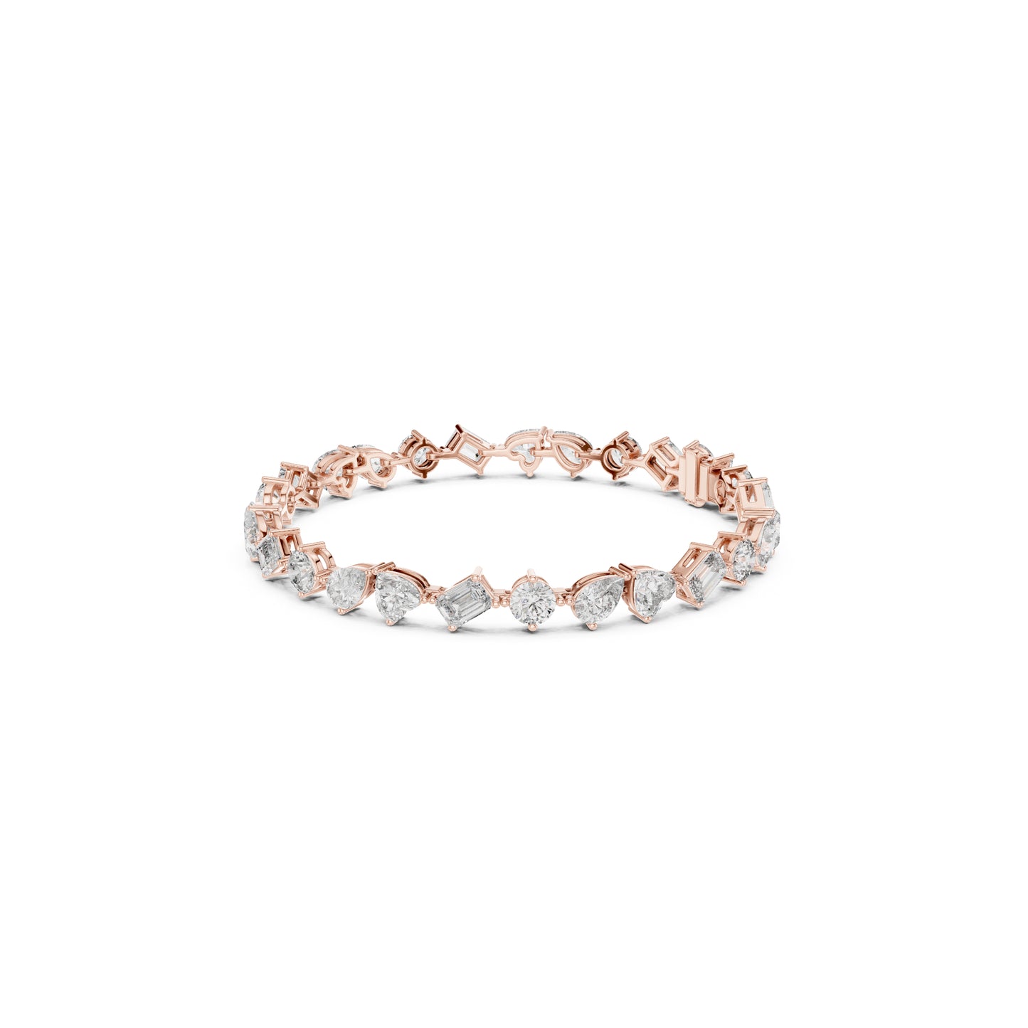 11.72 Ct All Shapes Diamonds 14k Solid Gold Elegant Vintage Classic Tennis Bracelet For Women - HIGHCARAT DIAMONDS