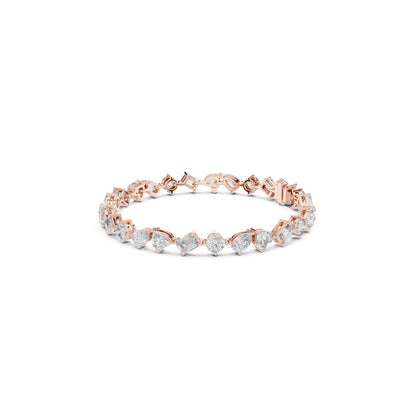 11.72 Ct All Shapes Diamonds 14k Solid Gold Elegant Vintage Classic Tennis Bracelet For Women - HIGHCARAT DIAMONDS