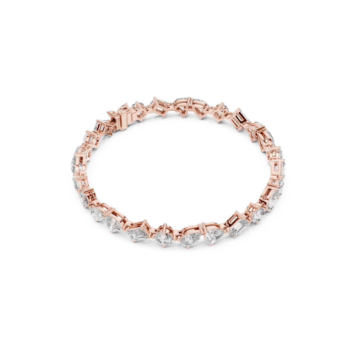 11.72 Ct All Shapes Diamonds 14k Solid Gold Elegant Vintage Classic Tennis Bracelet For Women - HIGHCARAT DIAMONDS