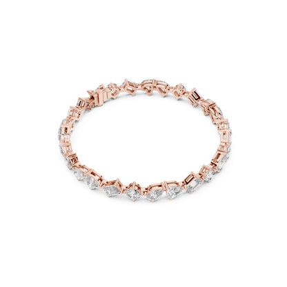 11.72 Ct All Shapes Diamonds 14k Solid Gold Elegant Vintage Classic Tennis Bracelet For Women - HIGHCARAT DIAMONDS