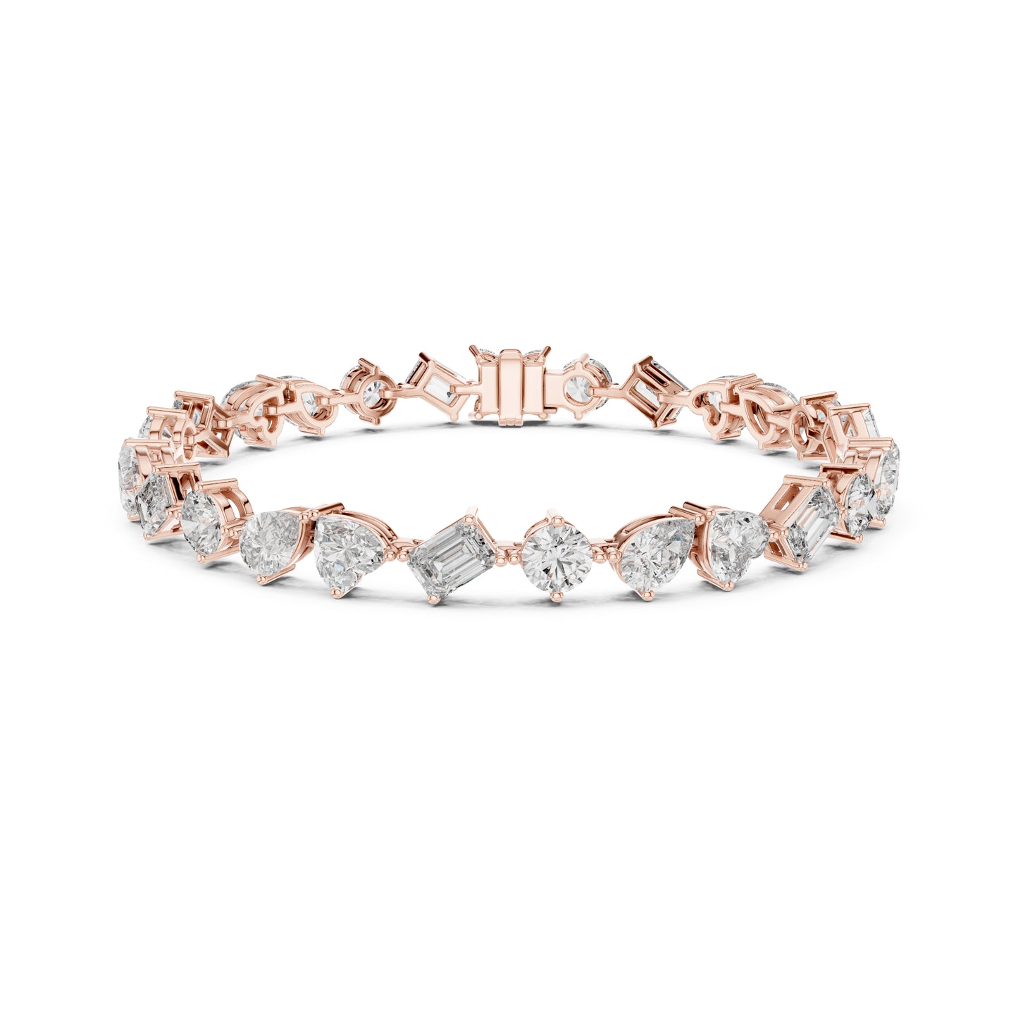 11.72 Ct All Shapes Diamonds 14k Solid Gold Elegant Vintage Classic Tennis Bracelet For Women - HIGHCARAT DIAMONDS