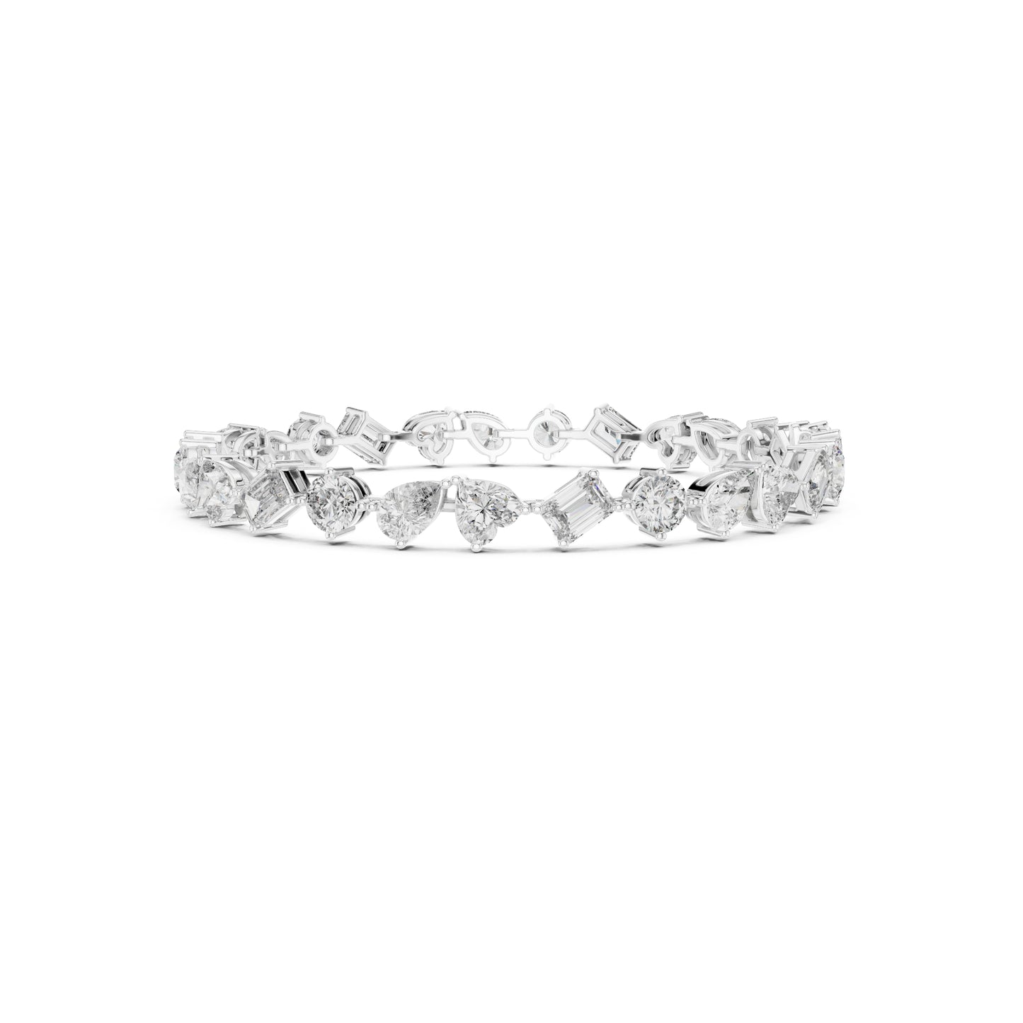 11.72 Ct All Shapes Diamonds 14k Solid Gold Elegant Vintage Classic Tennis Bracelet For Women - HIGHCARAT DIAMONDS