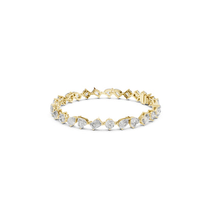 11.72 Ct All Shapes Diamonds 14k Solid Gold Elegant Vintage Classic Tennis Bracelet For Women - HIGHCARAT DIAMONDS
