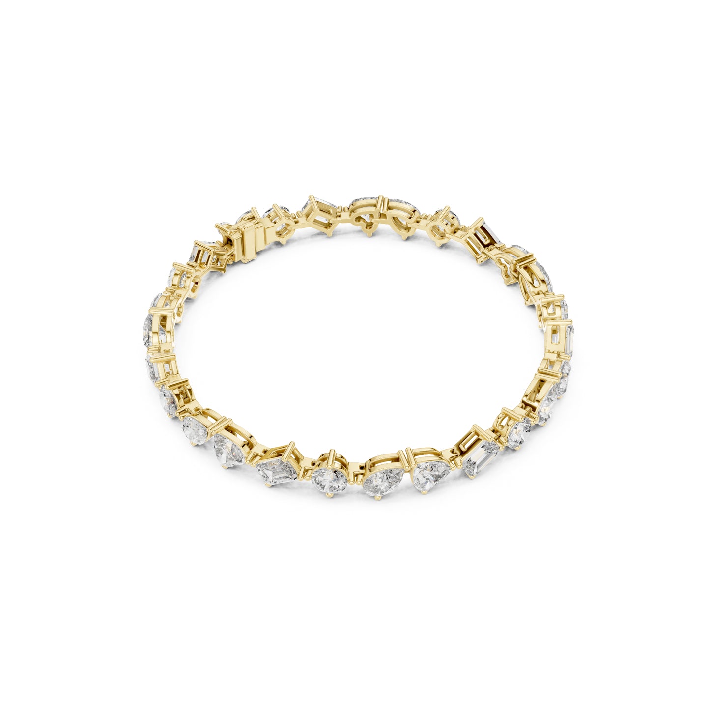 11.72 Ct All Shapes Diamonds 14k Solid Gold Elegant Vintage Classic Tennis Bracelet For Women - HIGHCARAT DIAMONDS