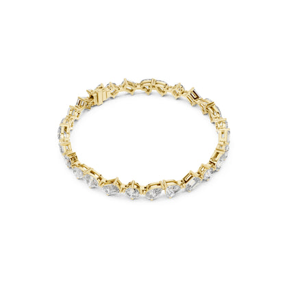 11.72 Ct All Shapes Diamonds 14k Solid Gold Elegant Vintage Classic Tennis Bracelet For Women - HIGHCARAT DIAMONDS
