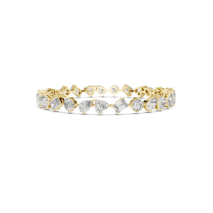 11.72 Ct All Shapes Diamonds 14k Solid Gold Elegant Vintage Classic Tennis Bracelet For Women - HIGHCARAT DIAMONDS