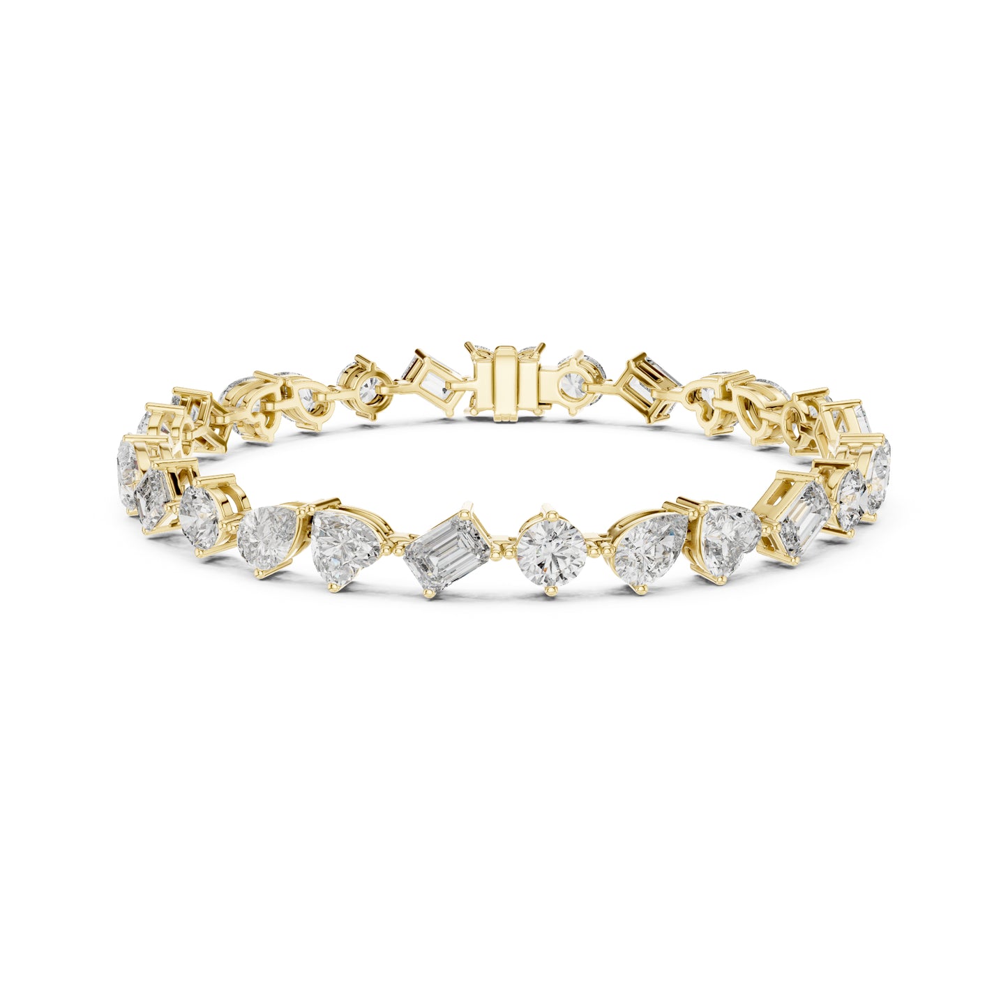 11.72 Ct All Shapes Diamonds 14k Solid Gold Elegant Vintage Classic Tennis Bracelet For Women - HIGHCARAT DIAMONDS