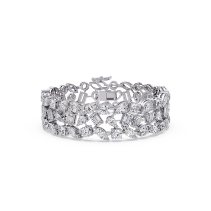 Mixed Shape Lab grown Diamond Wide Bracelet - HIGHCARAT DIAMONDS
