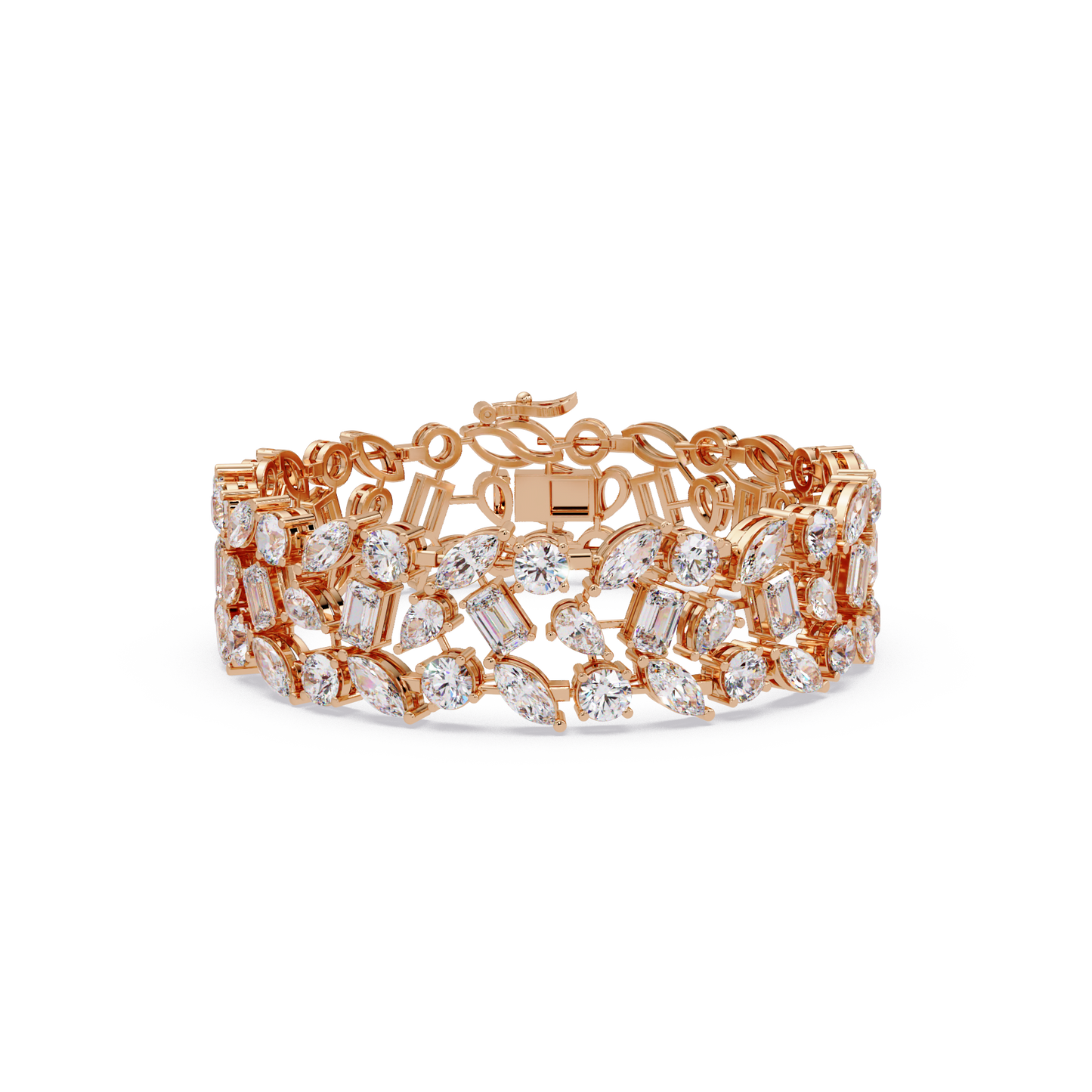 Mixed Shape Lab grown Diamond Wide Bracelet - HIGHCARAT DIAMONDS