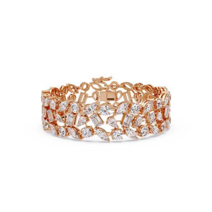 Mixed Shape Lab grown Diamond Wide Bracelet - HIGHCARAT DIAMONDS