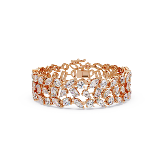 Mixed Shape Lab grown Diamond Wide Bracelet - HIGHCARAT DIAMONDS