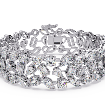 Mixed Shape Lab grown Diamond Wide Bracelet - HIGHCARAT DIAMONDS